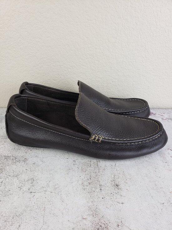 Vionic Parker Leather Driving Moccasin Loafers Brown Orthaheel size 11 Men\'s main image 7